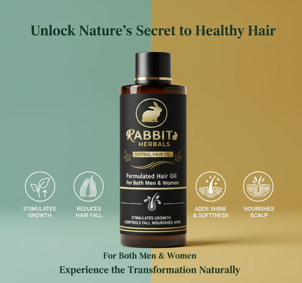 Rabbit Herbal Hair Oil – 100% Stronger, Healthier Growth ⭐⭐⭐⭐⭐ 4.9/5